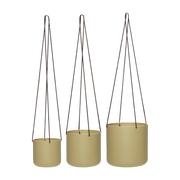 3 Pots ronds suspendus en fer beige Bloom - Hübsch - The Cool Republic