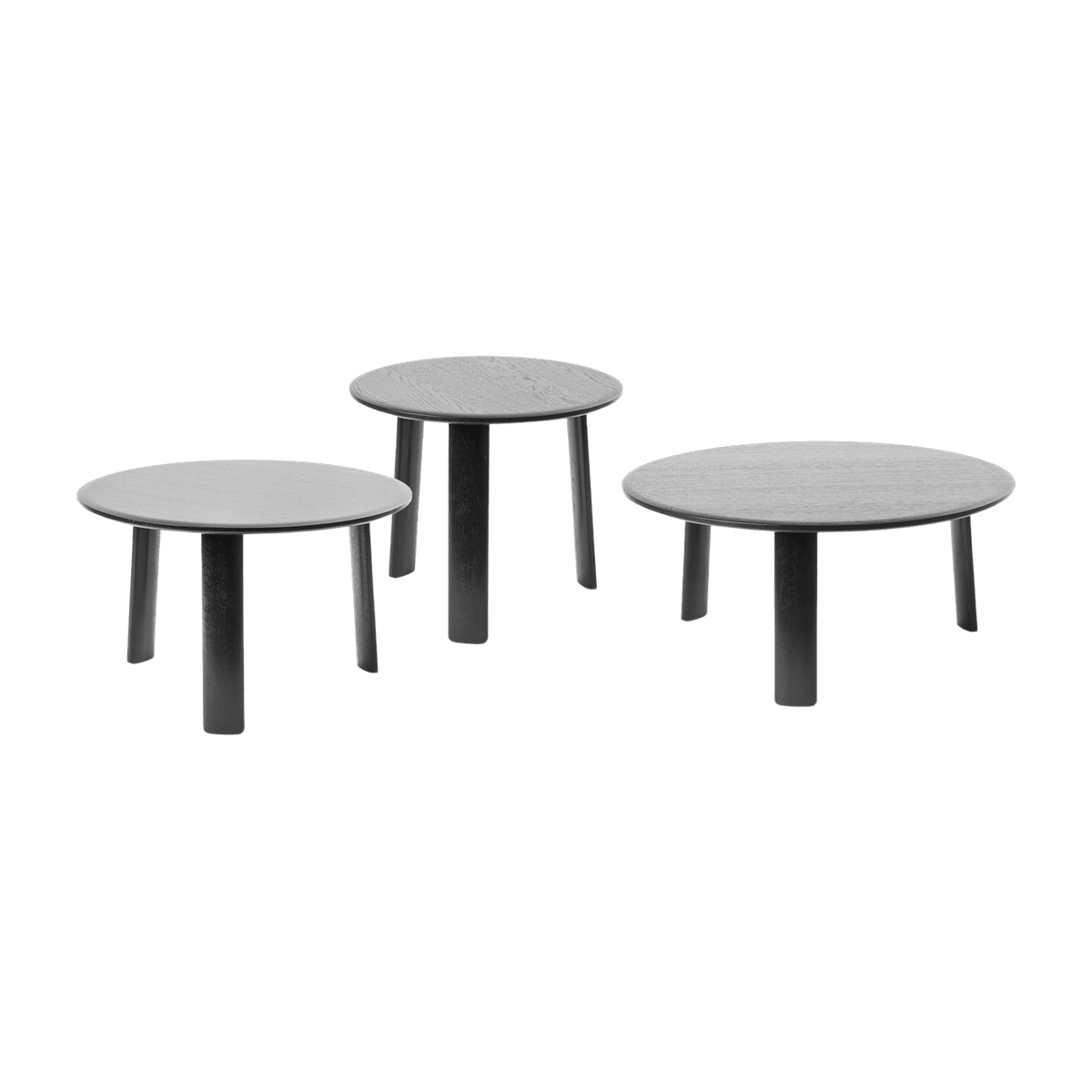 3 tables basses en chêne noir Alle - Hem - The Cool Republic