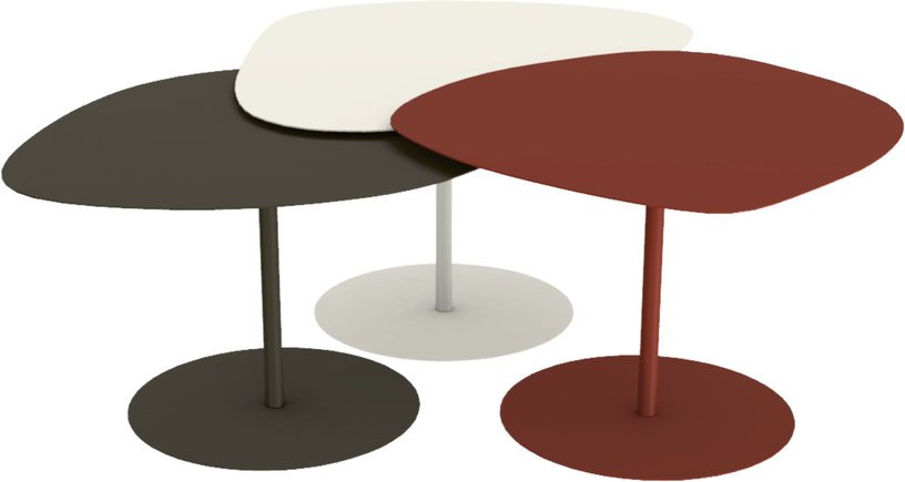 3 Tables basses gigognes terracotta, craie et bronze Galet - Matière Grise - The Cool Republic