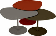 3 Tables basses gigognes terracotta, taupe et bronze Galet - Matière Grise - The Cool Republic