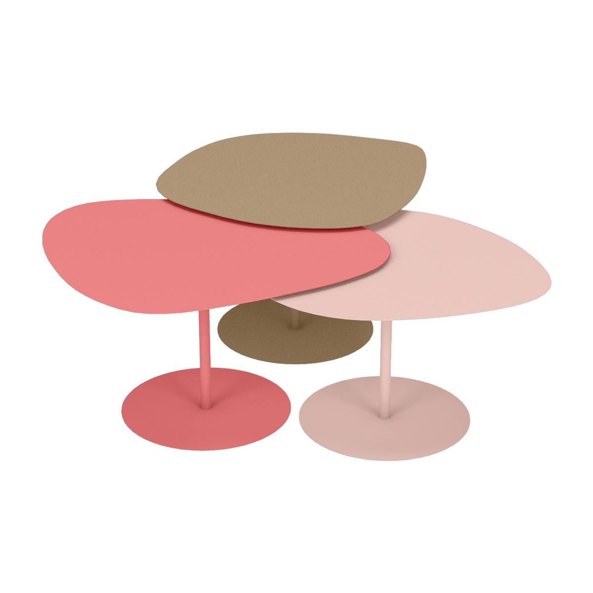 3 Tables basses sable et rose Galet - Matière Grise - The Cool Republic