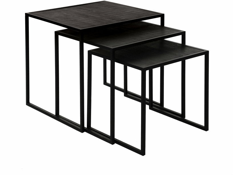 3 tables d'appoint noires Eszential - Pomax - The Cool Republic