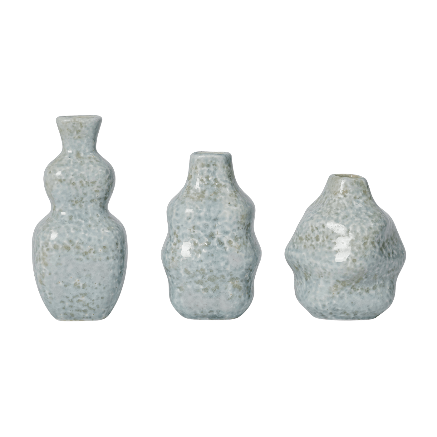 3 Vases en grès émaillé brillant bleu clair Cornelia - Broste Copenhagen - The Cool Republic