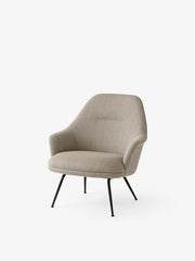 Fauteuil en tissu gris Re-Wool 0218 et acier noir Rely HW140 - &tradition