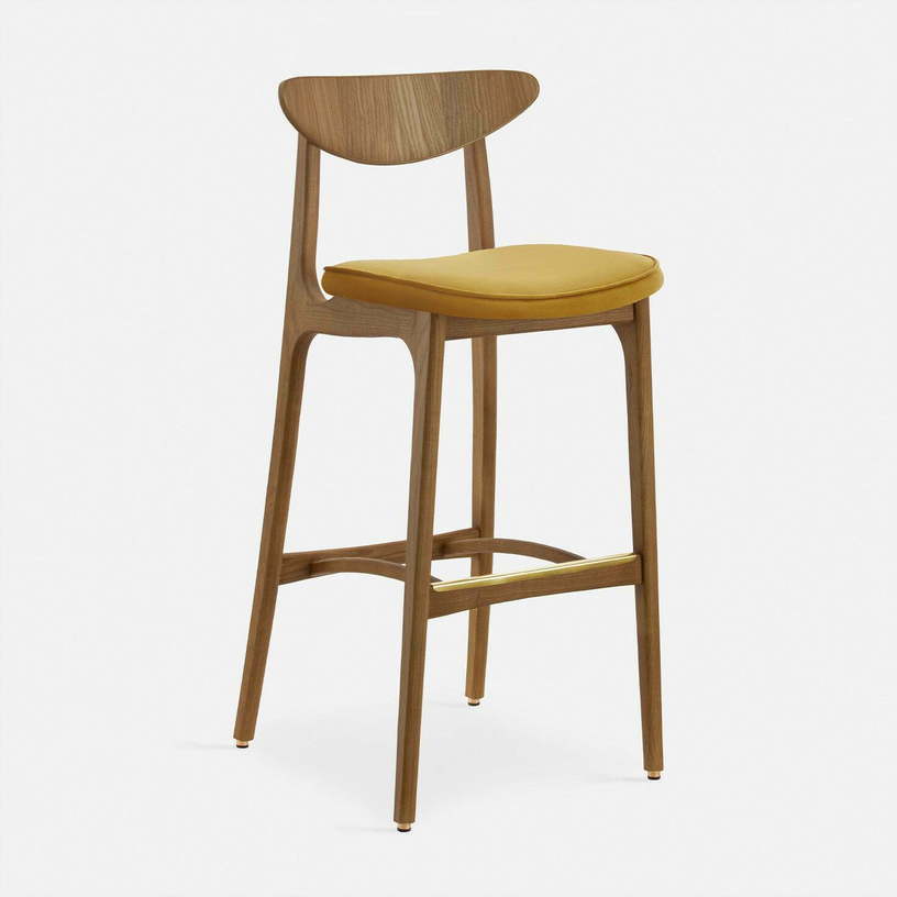 chaise-de-bar-en-velours-brillant-moutarde-et-frene-fonce-100cm-serie-200-190-mix-366-concept-2
