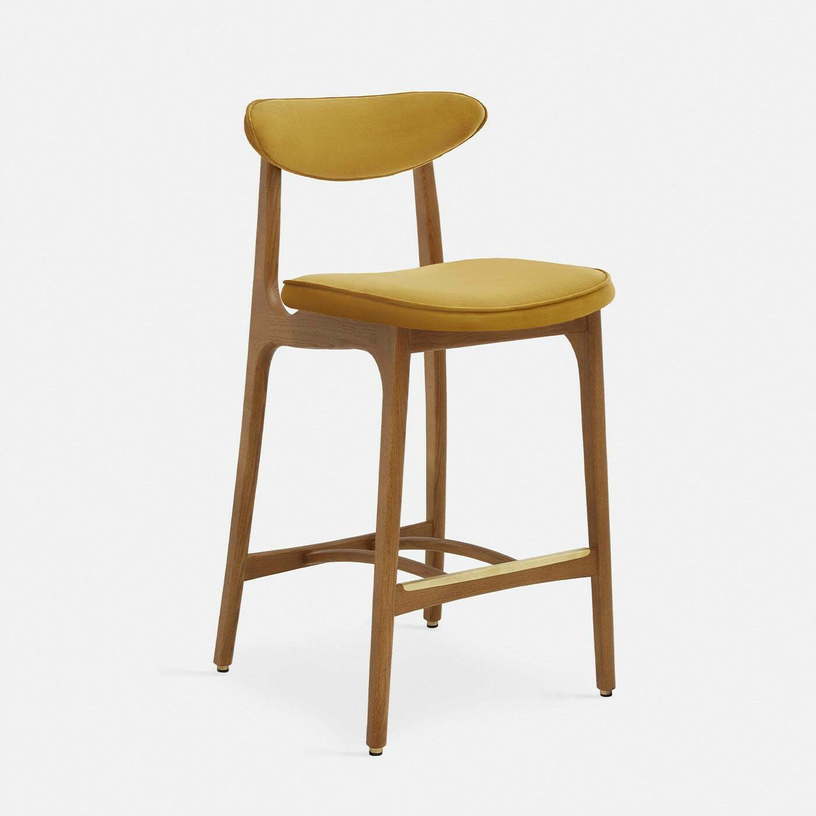 chaise-de-bar-en-velours-brillant-moutarde-et-frene-naturel-90cm-serie-200-190-366-concept-2