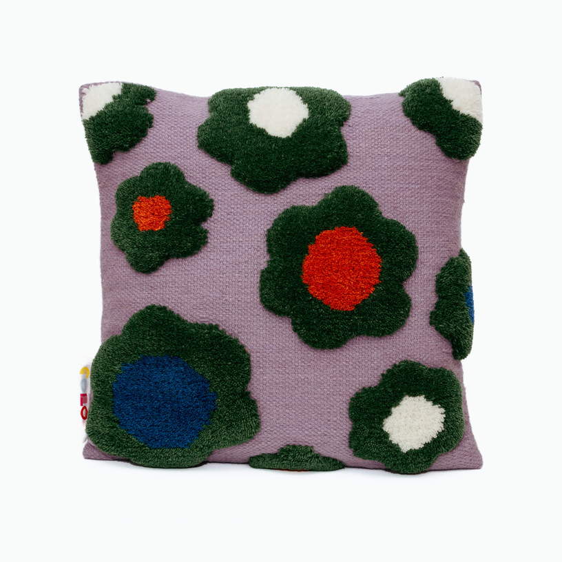 coussin-en-laine-45x45cm-green-flower-colortherapis-1