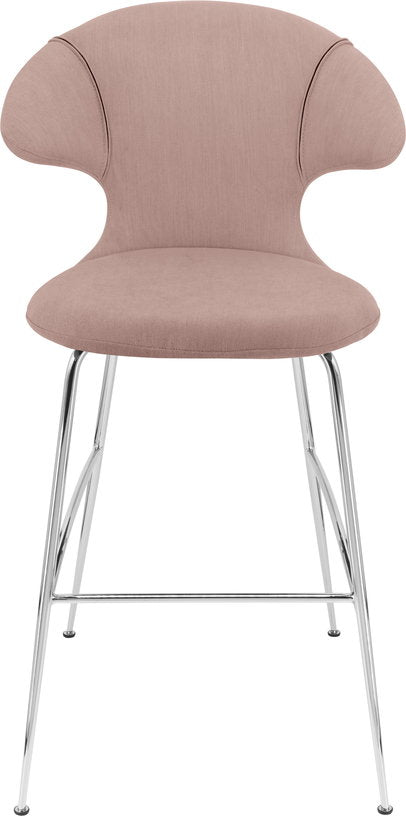 chaise-de-bar-en-tissu-rose-et-acier-chrome-75-cm-time-flies-umage-2