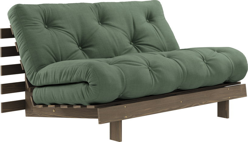 canape-lit-en-pin-carob-brown-et-tissu-vert-olive-140-x-200-cm-roots-karup-design-1