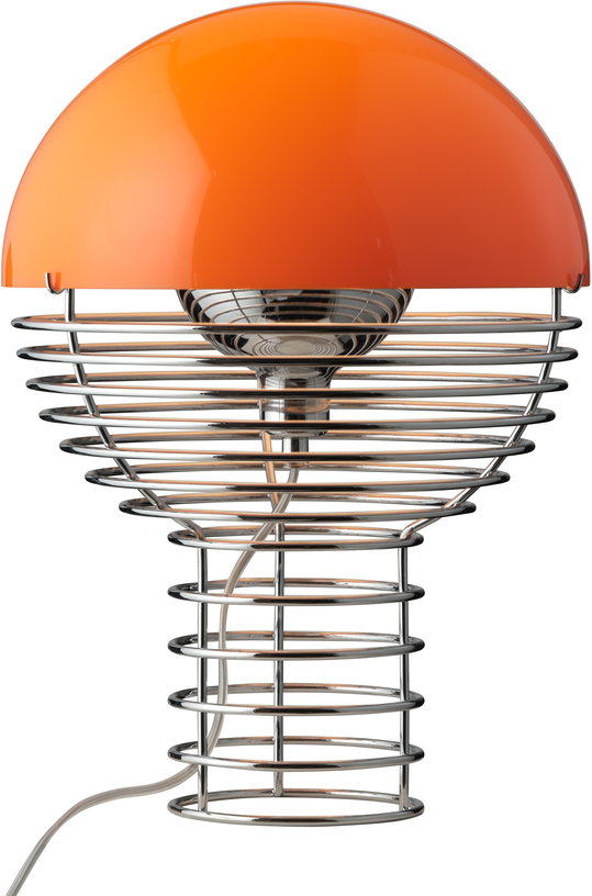lampe-en-acier-chrome-et-plastique-orange-30-cm-wire-verpan-1