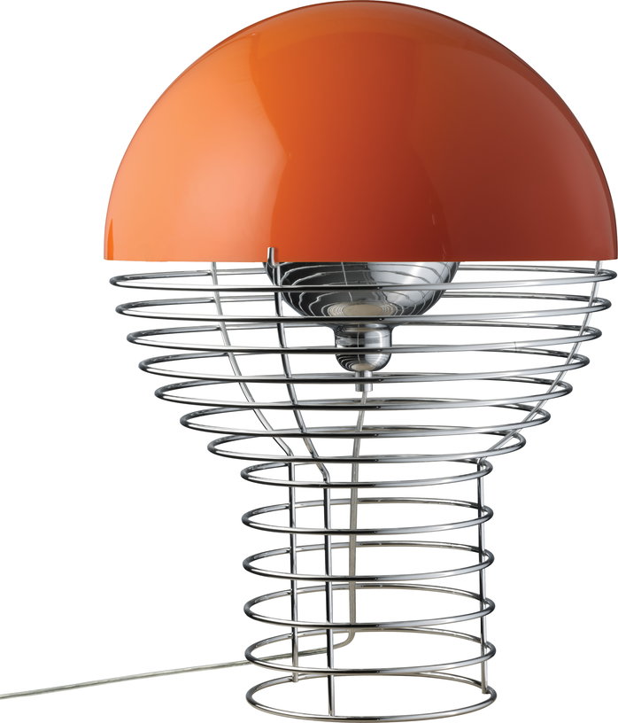 lampe-en-acier-chrome-et-plastique-orange-40-cm-wire-verpan-1