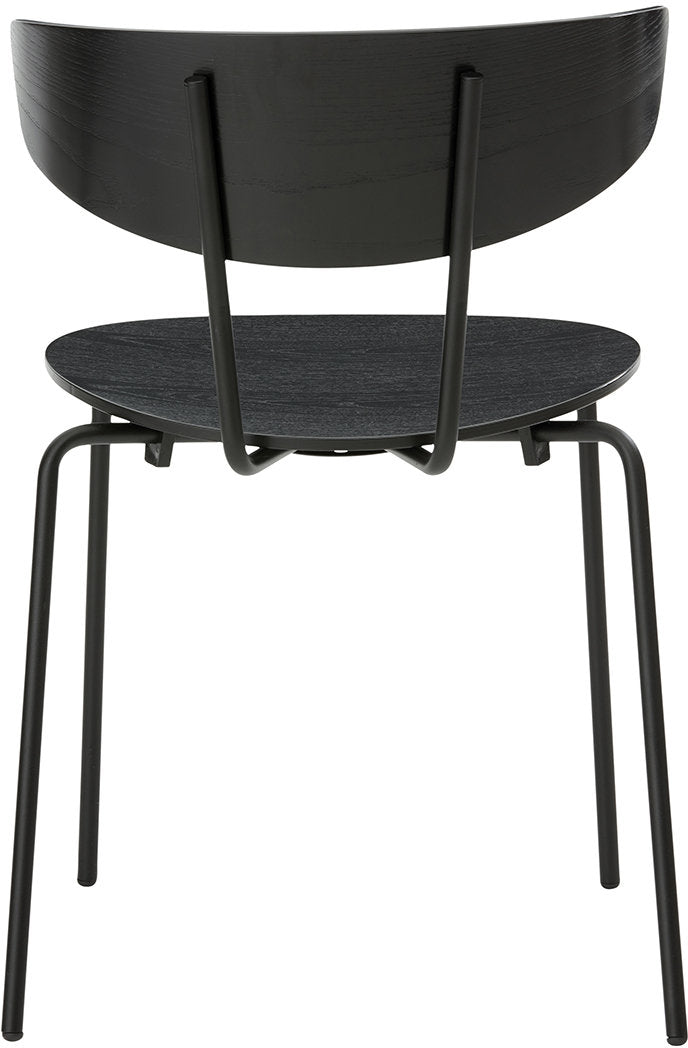 Silla apilable en mader y metal negro Herman - Ferm Living