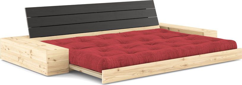 canape-convertible-avec-rangement-en-pin-dossier-noir-et-matelas-rouge-rubis-base-karup-design-3