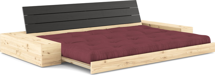 canape-convertible-avec-rangement-en-pin-dossier-noir-et-matelas-bordeaux-base-karup-design-3