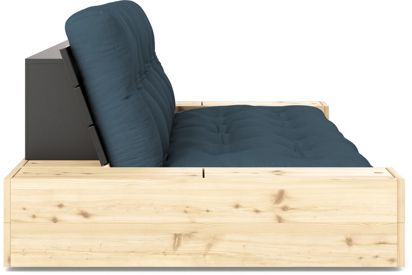 canape-convertible-avec-rangement-en-pin-dossier-noir-et-matelas-bleu-petrole-base-karup-design-2