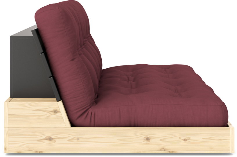 canape-convertible-en-pin-laque-dossier-noir-et-matelas-bordeaux-196x110x72-cm-base-karup-design-2