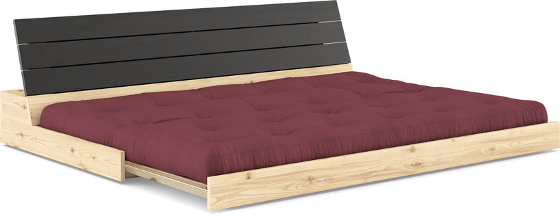 canape-convertible-en-pin-laque-dossier-noir-et-matelas-bordeaux-196x110x72-cm-base-karup-design-3