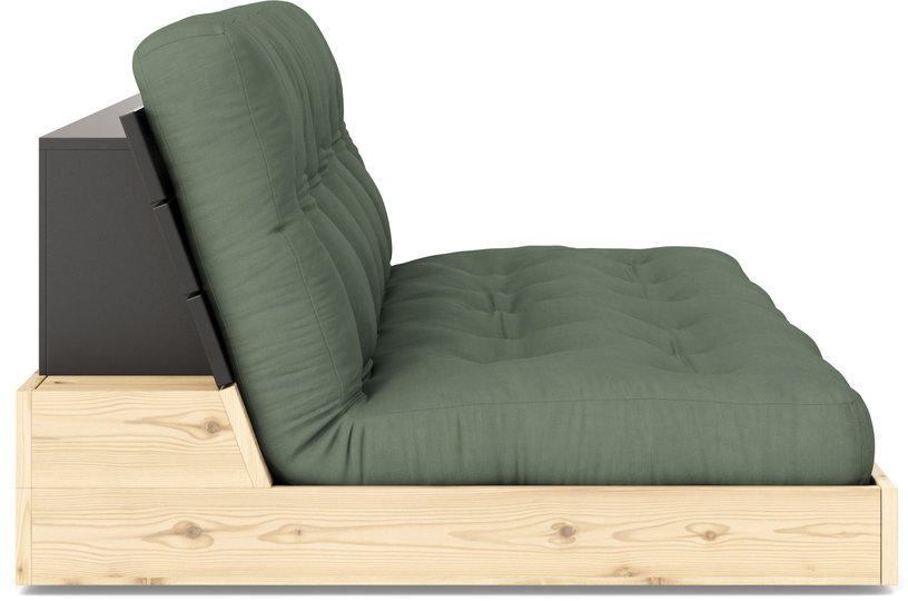 canape-convertible-en-pin-laque-dossier-noir-et-matelas-vert-olive-196x110x72-cm-base-karup-design-2