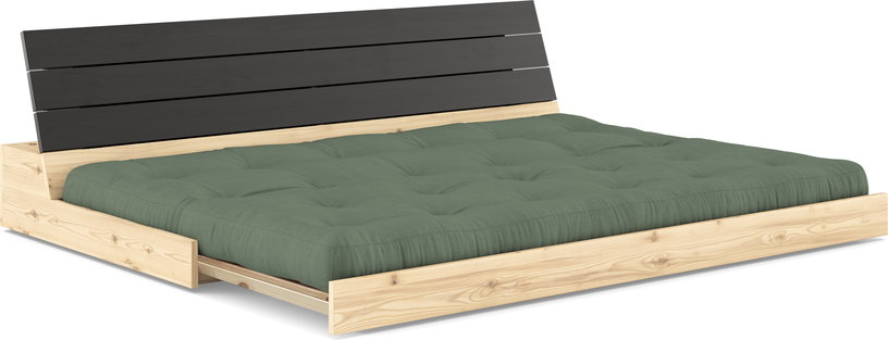canape-convertible-en-pin-laque-dossier-noir-et-matelas-vert-olive-196x110x72-cm-base-karup-design-3