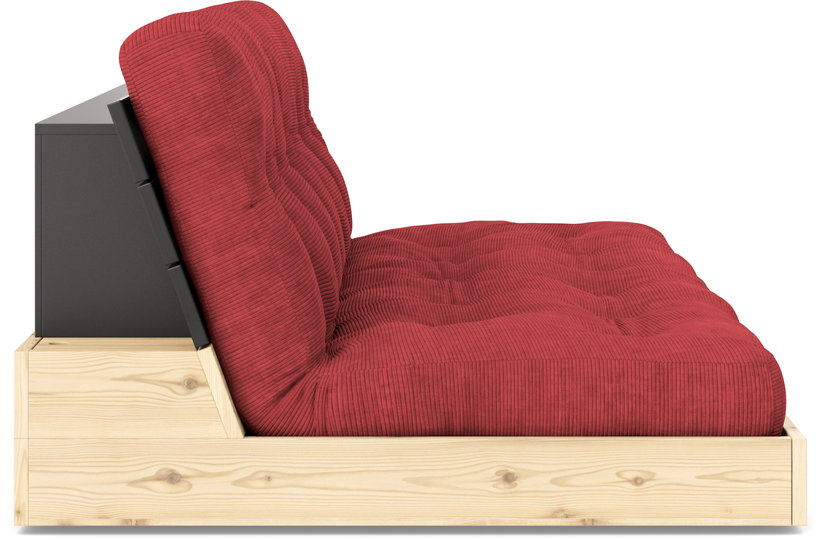 canape-convertible-en-pin-laque-dossier-noir-et-matelas-rouge-rubis-196x110x72cm-base-karup-design-2