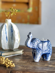 Bougie votive Oliphant en grès bleu Bloomingville — 330106.jpg