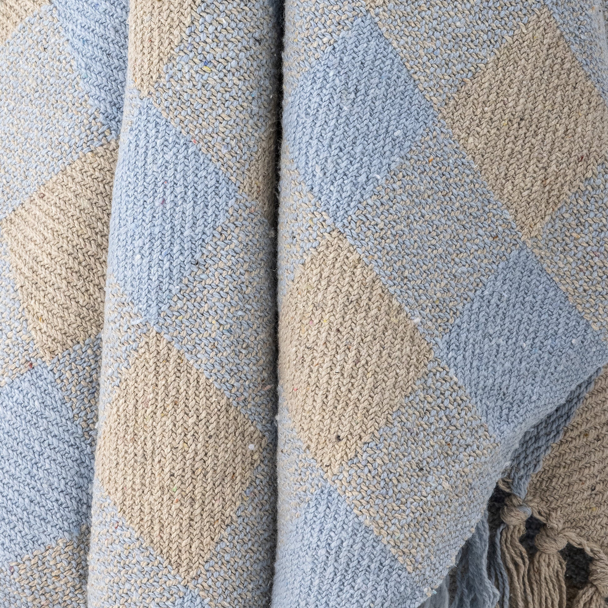 Plaid Largs Coton recyclé bleu - Bloomingville — 331594.jpg