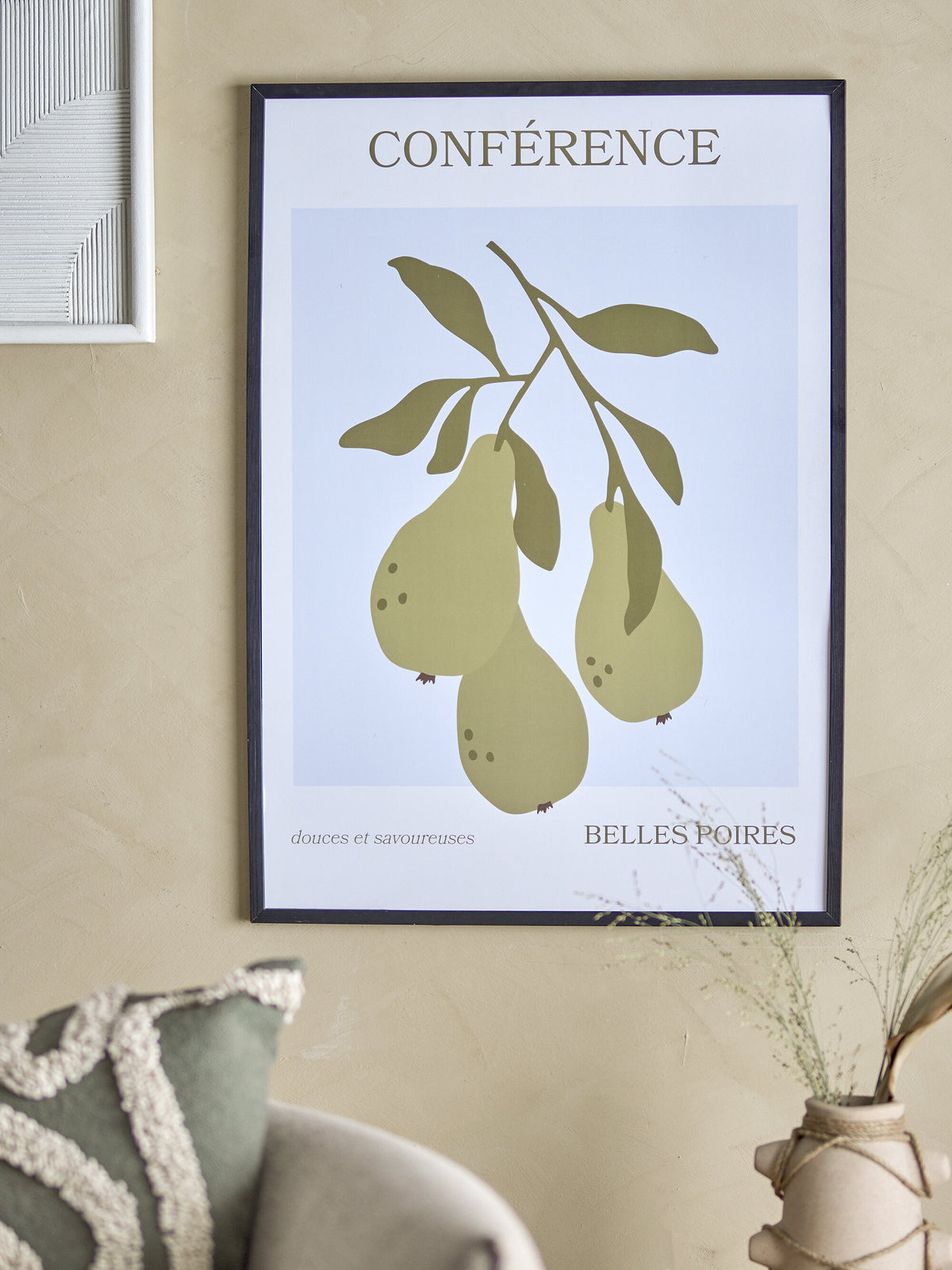 Poire Illustration W/ Frame Black Pine - Bloomingville — 331963.jpg
