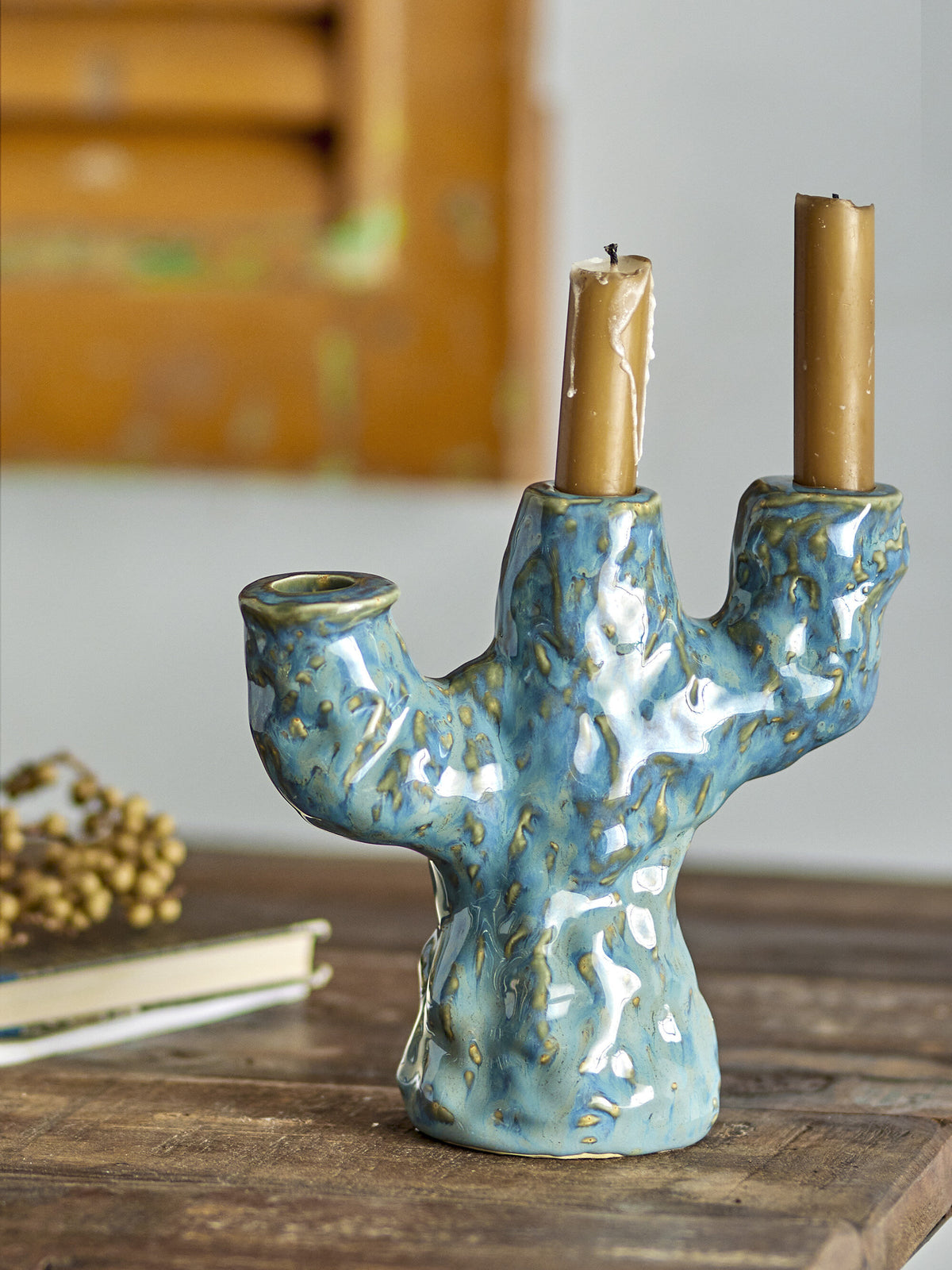 Bougeoir Tahoka Grès Bleu - Bloomingville — 332208.jpg