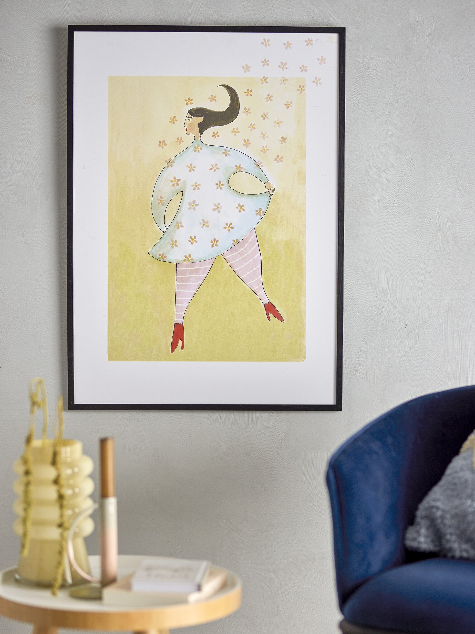 Ajo Illustration Avec Cadre Pin Noir - Bloomingville — 332241.jpg