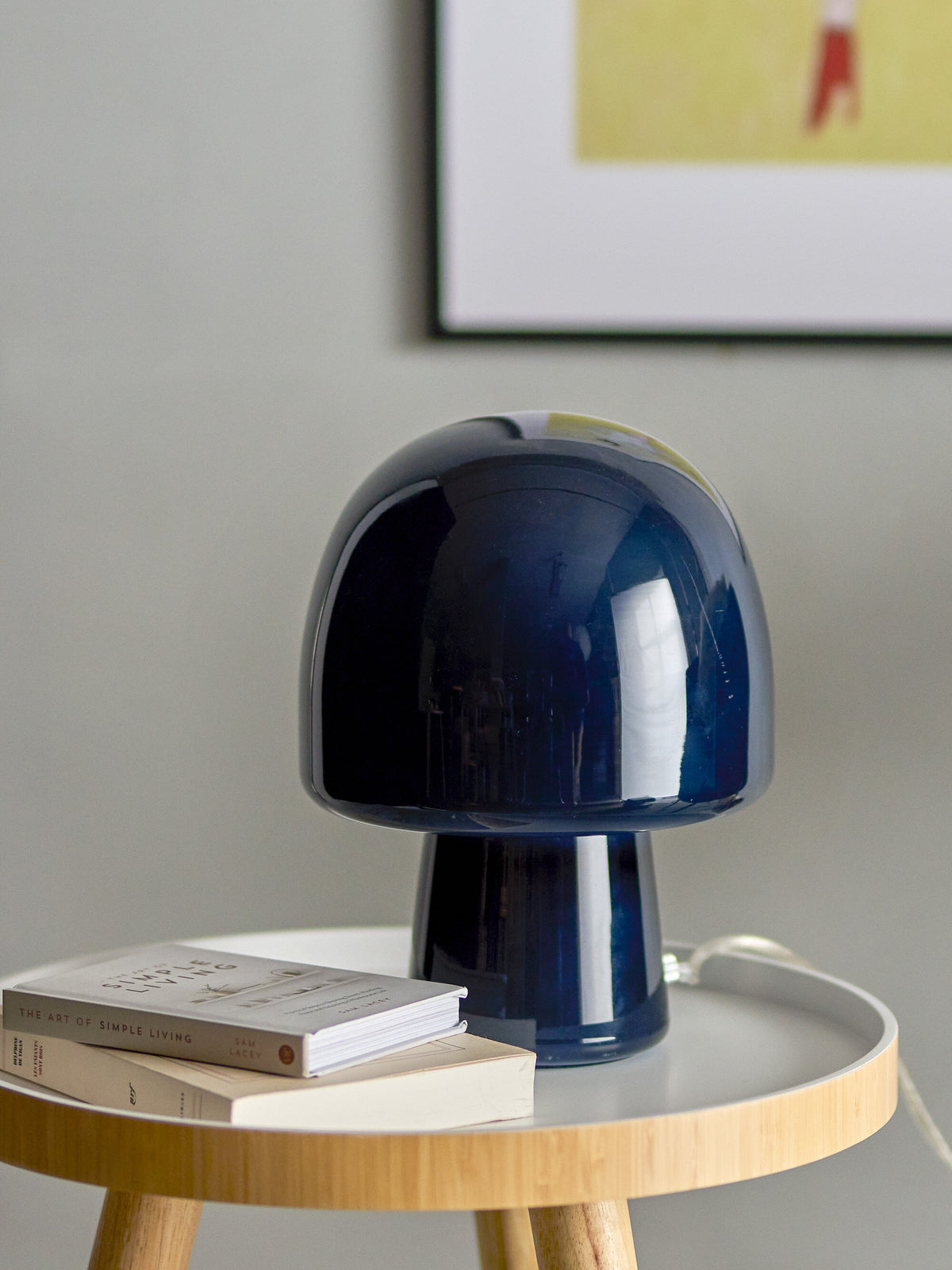 Lampe de table en verre bleu Paddy - Bloomingville — 334089.jpg