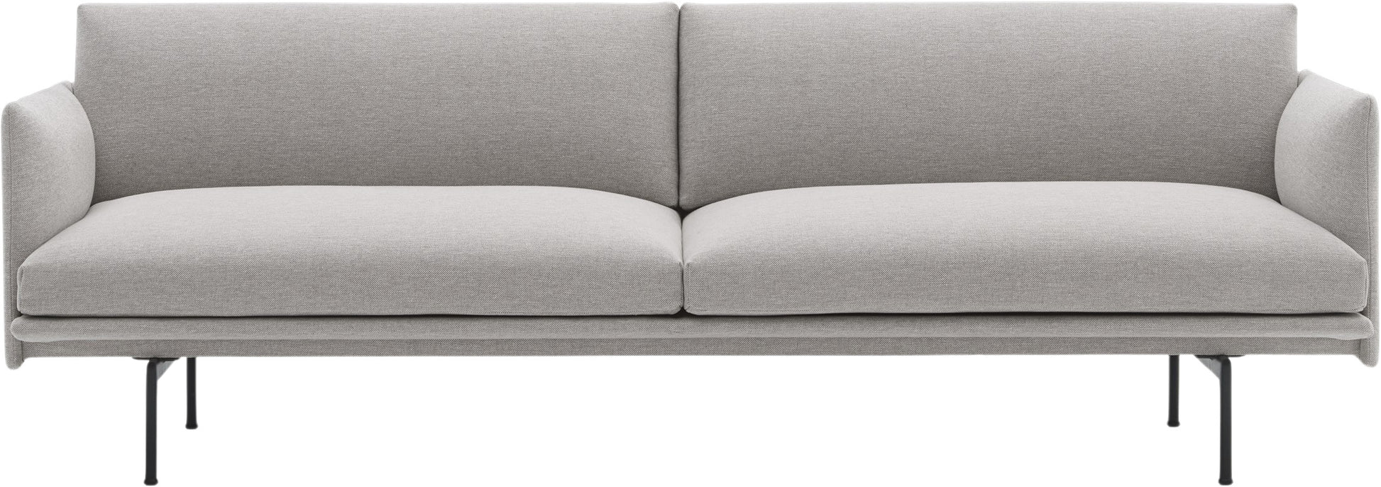 Canapé 3 places base en aluminium noir et tissu clay 12 Outline - Muuto — 336734.jpg