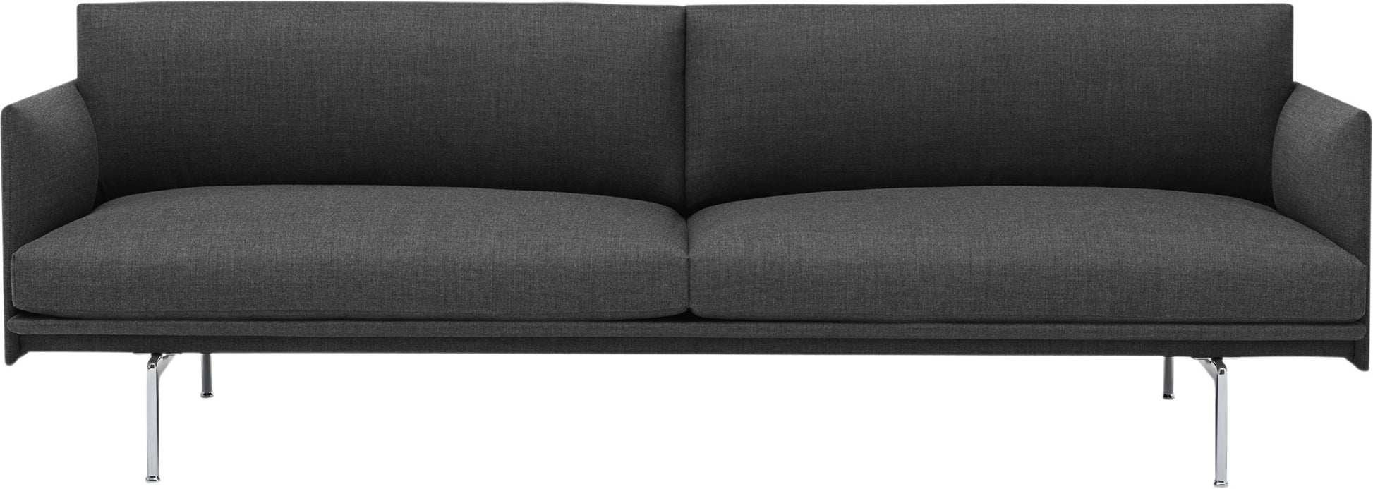 Canapé 3 places base en aluminium noir et tissu remix 163 Outline - Muuto — 336735.jpg