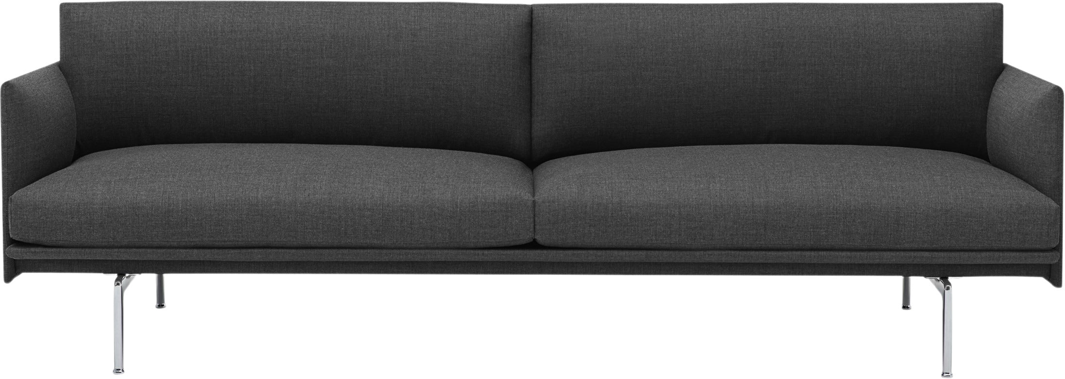 Canapé 3 places base en aluminium noir et tissu remix 163 Outline - Muuto — 336735.jpg
