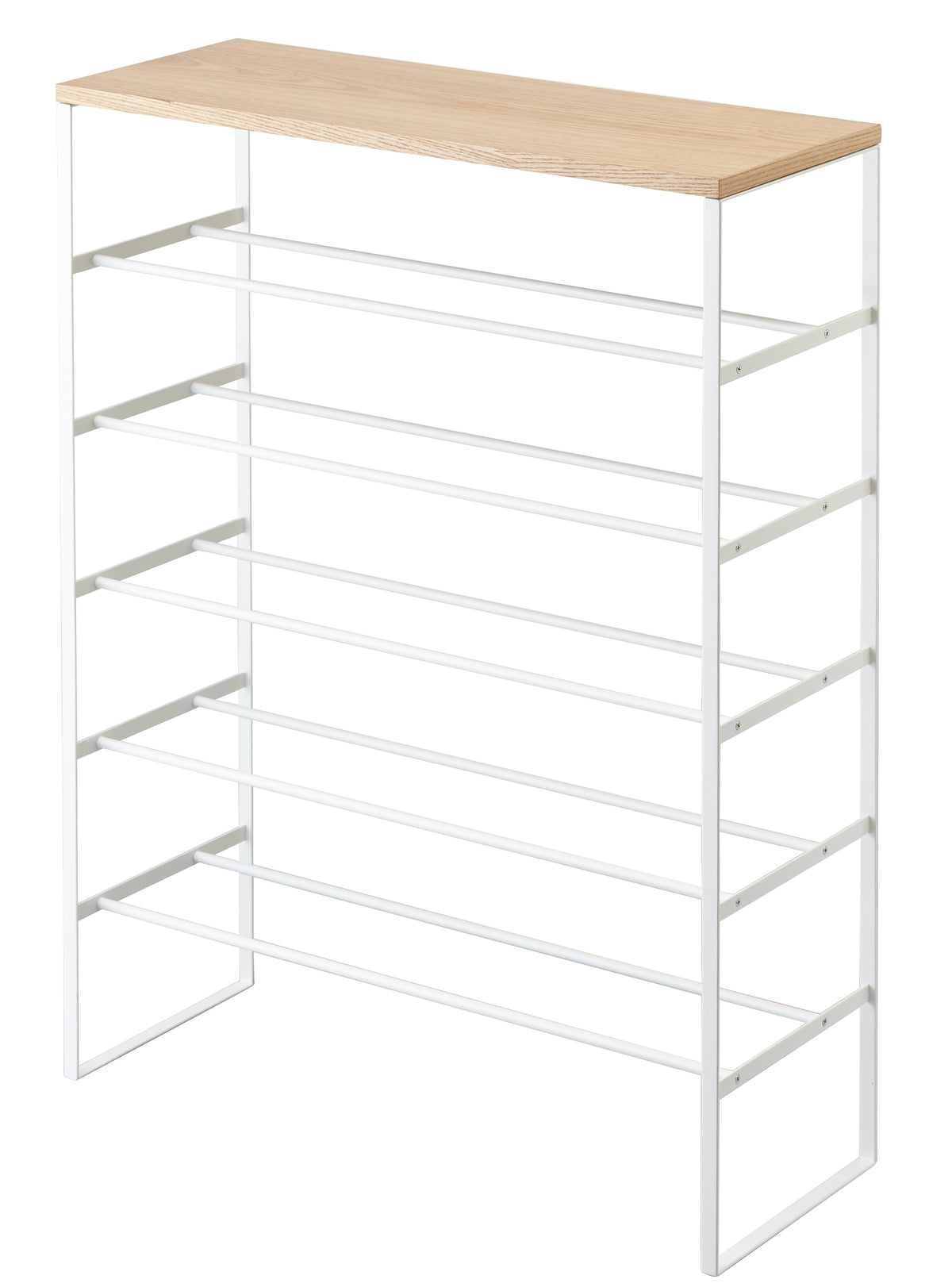 Rangement pour chaussures en bois et métal blanc Tower - Yamazaki
