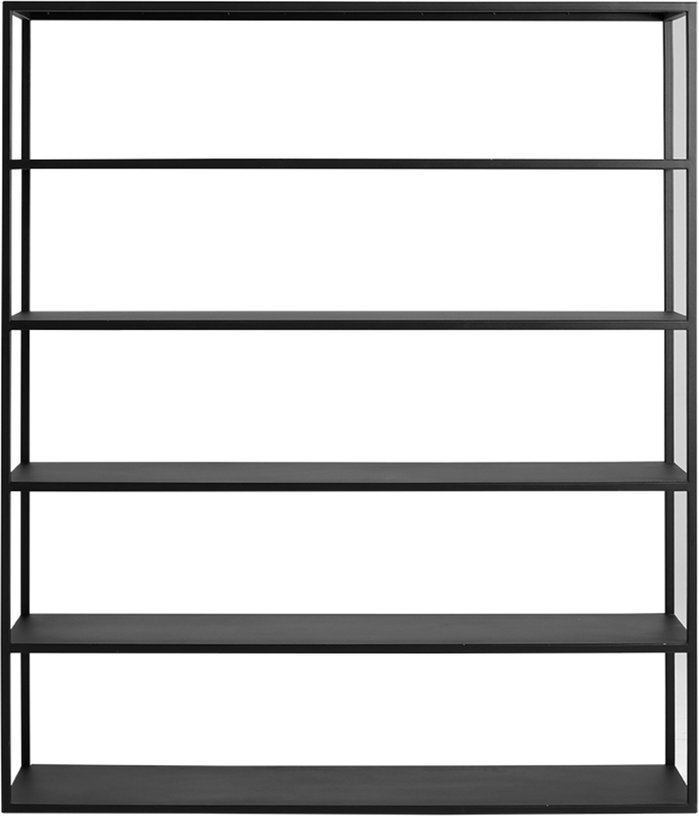 bibliotheque-en-metal-noir-150x180cm-hyller-custom-form-1