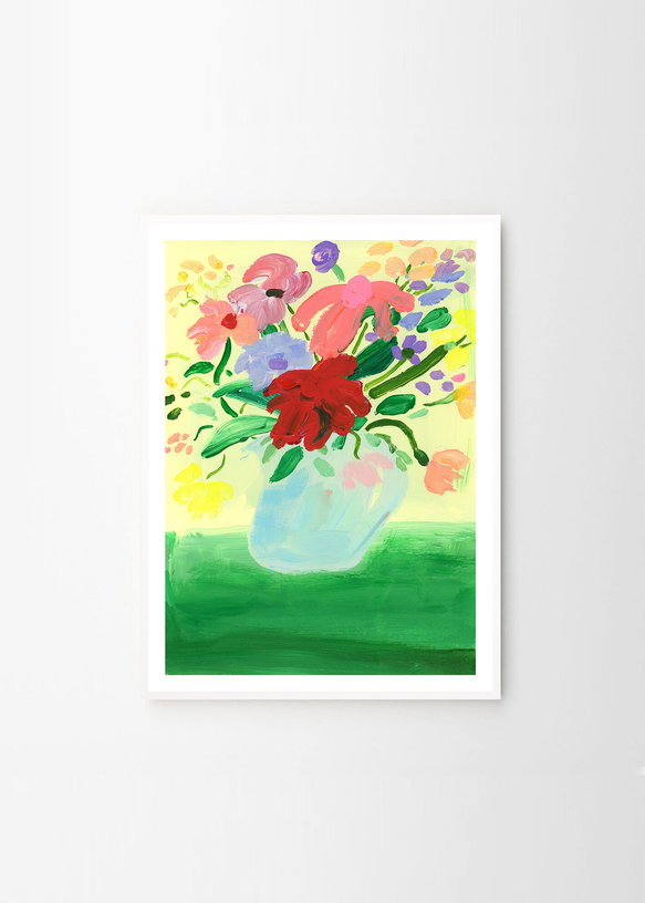 affiche-70x100cm-flowers-on-green-tablecloth-the-poster-club-2