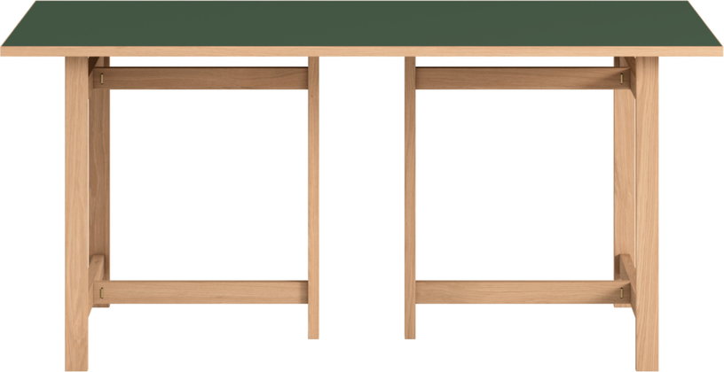 table-a-manger-rectangulaire-en-bois-de-chene-naturel-et-linoleum-vert-foret-160x90cm-moebe-2