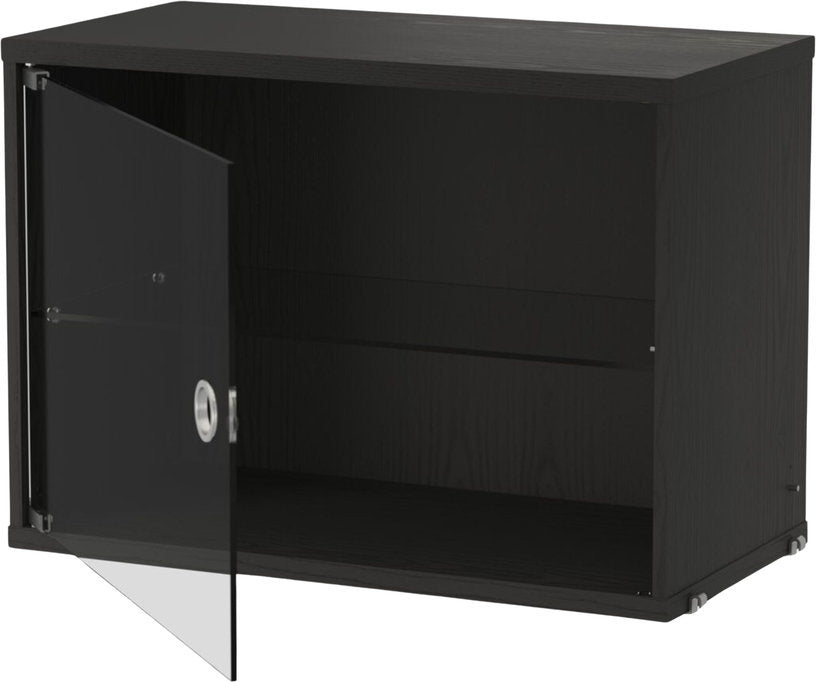caisson-en-frene-teinte-noir-et-porte-vitree-58x42x30cm-string-system-string-furniture-1