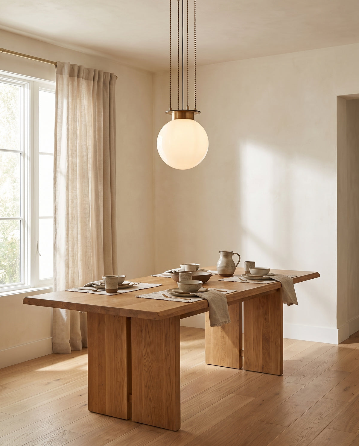 Suspension en laiton laiton vieilli et bronze ancien 36x39cm Gunther - Hudson Valley Lighting en situation