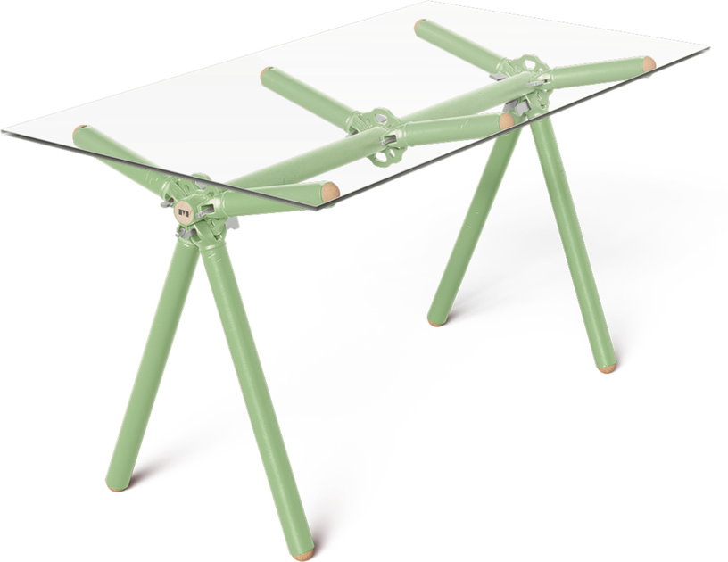 table-a-manger-en-verre-et-structure-en-echafaudage-vert-140cm-clavex-maximum-1