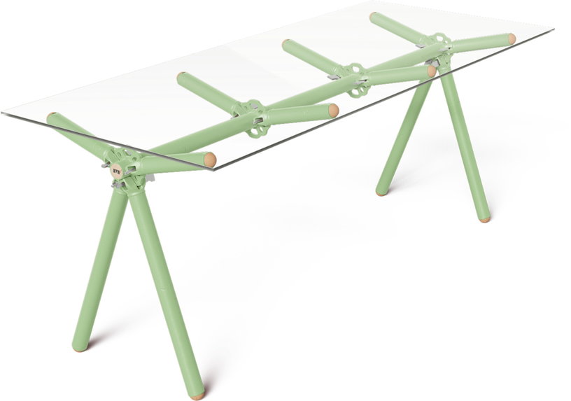 table-a-manger-en-verre-et-structure-en-echafaudage-vert-200cm-clavex-maximum-1