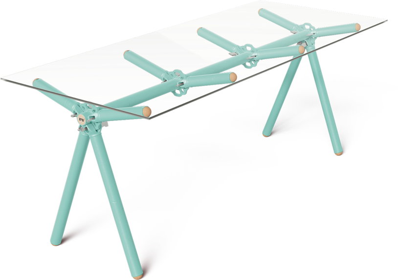 table-a-manger-en-verre-et-structure-en-echafaudage-turquoise-200cm-clavex-maximum-1