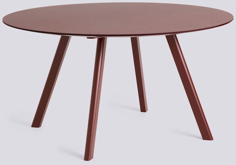 table-ronde-en-bois-de-chene-laque-et-linoleum-bordeaux-140x74cm-cph-25-2-0-hay-1