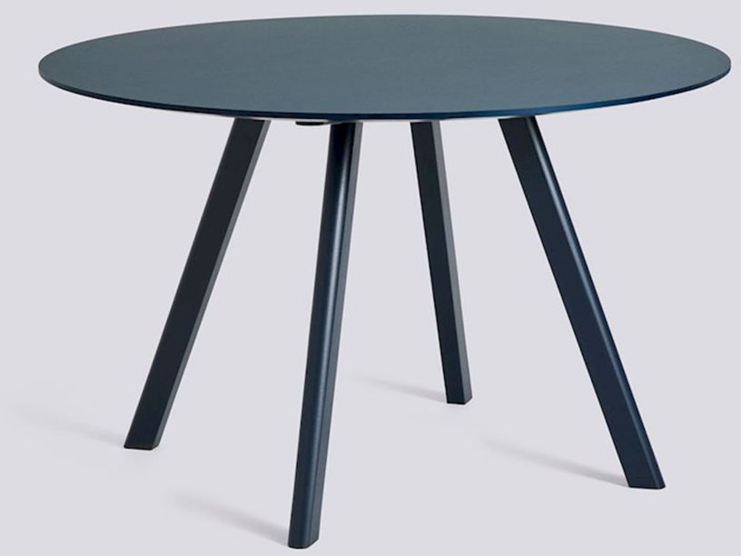 table-ronde-en-bois-de-chene-laque-bleu-fonce-et-linoleum-bleu-fume-120x74cm-cph-25-2-0-hay-1