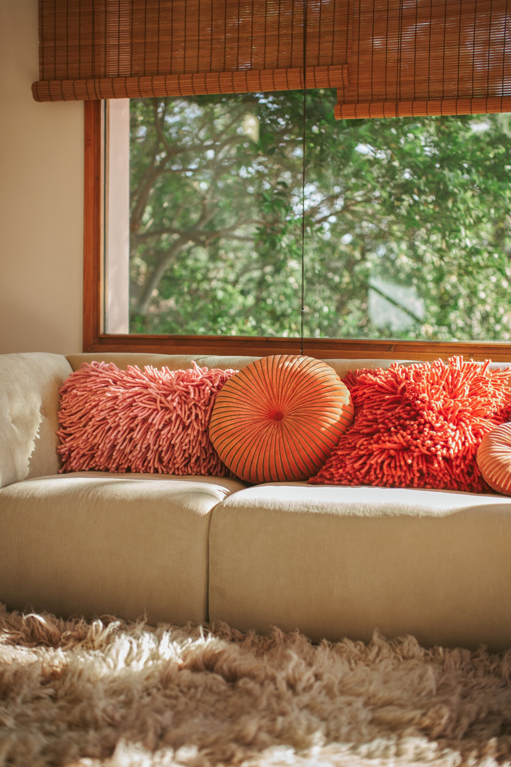 Coussin rond ondulé Sienna (50X50Cm) - HKLIVING — 355795.jpg