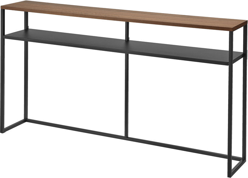 console-avec-etagere-en-acier-noir-et-bois-126x20-5x65cm-yamazaki-1