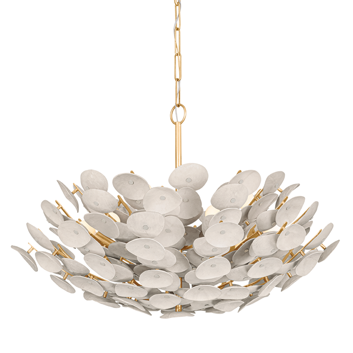 Suspension en fer feuille d'or ancienne 81x54cm Aimi - Corbett Lighting