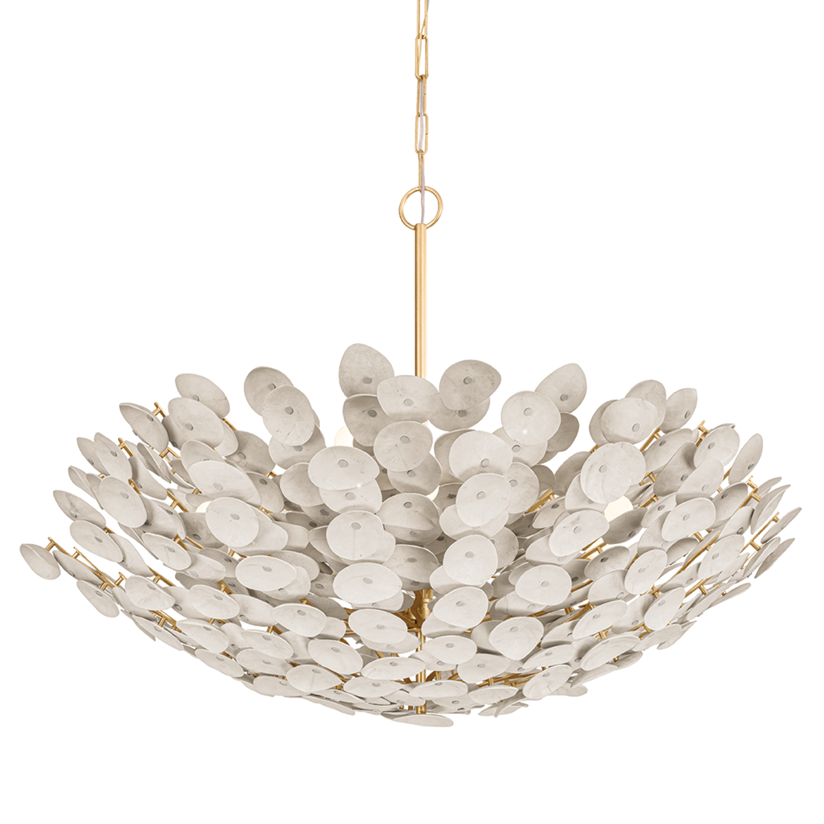 Suspension en fer feuille d'or ancienne 123x91cm Aimi - Corbett Lighting