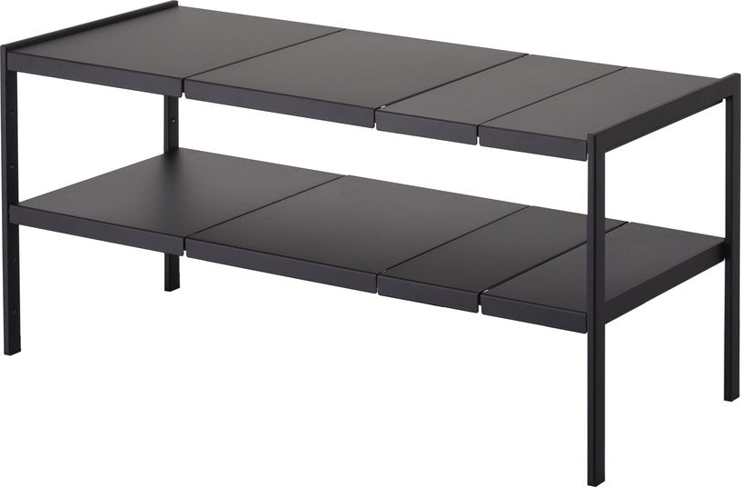 organisateur-extensible-a-2-niveaux-en-acier-noir-35cm-yamazaki-2