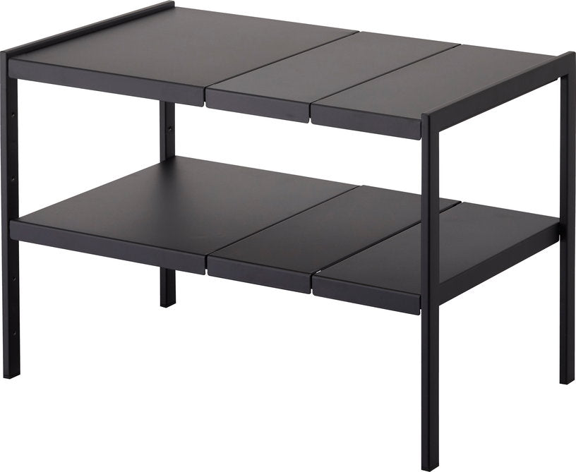 organisateur-extensible-a-2-niveaux-en-acier-noir-35cm-yamazaki-1